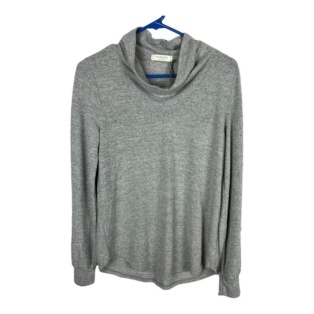 Mododoc Los Angeles NWT new Gray Cowell neck shirt sweater S Small Comfy Cozy